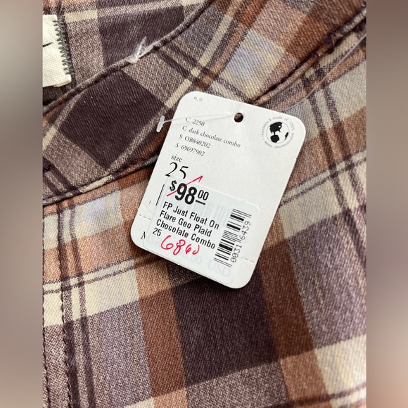 We The Free Plaid Flare Jeans - Picture 2 of 4